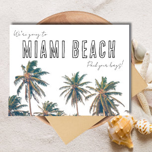 Postal Miami Florida Beach Wedding Save the Date
