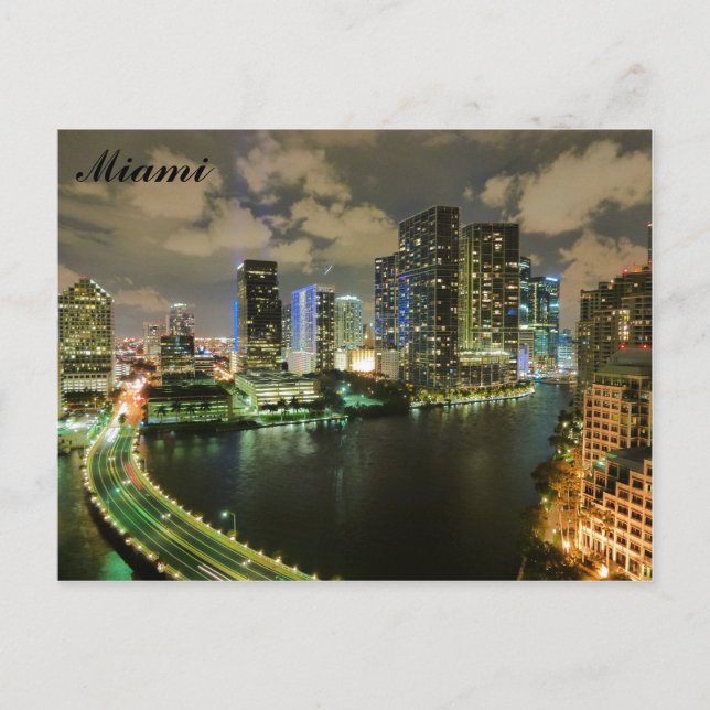 Postal Miami Florida City Skyline Travel (Anverso)