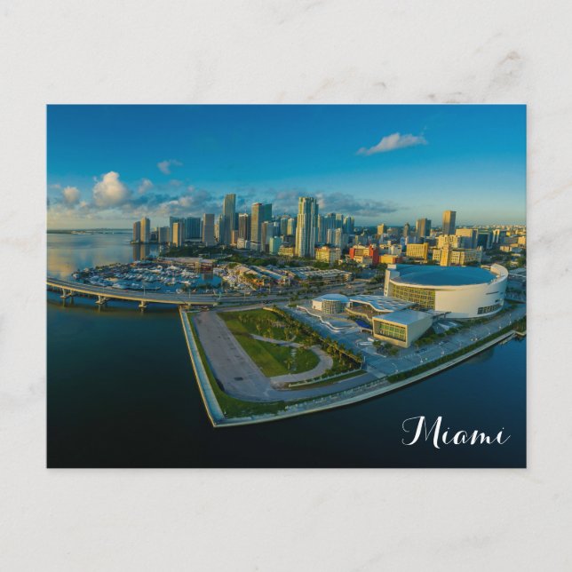Postal Miami Florida City Skyline Travel Photo (Anverso)