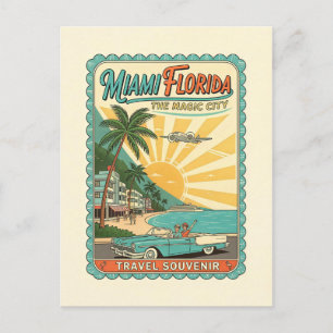 Postal Miami, Florida – Estilo Retro de los 50