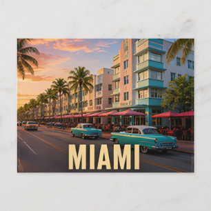Postal Miami Florida Playas Art Deco Costera Viaje 🌴