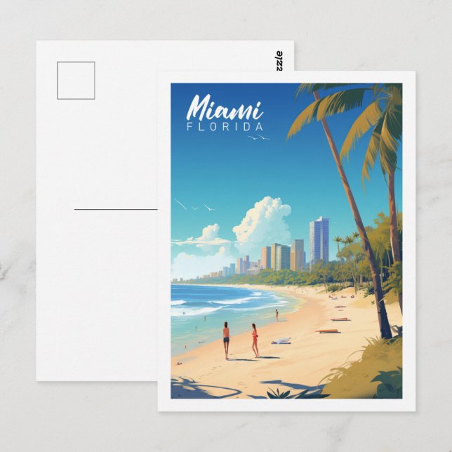 Postal Miami Florida USA Famoso Travel Place (Anverso / Reverso)