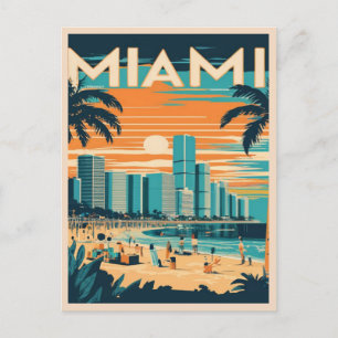Postal Miami Florida Vintage