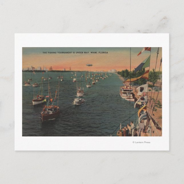 Postal Miami, Florida - Vista de la pesca (Anverso)