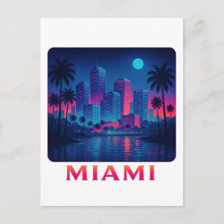 Postal Miami Moonrise - Neon Skyline