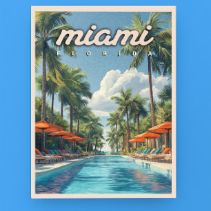 Postal Miami Pool Vintage