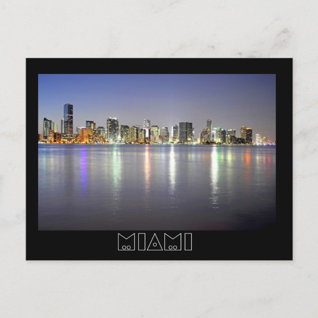 Postal Miami, Reflexiones en la Bahía de Biscayne. (Anverso)