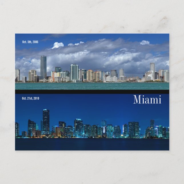 Postal Miami Skyline en 2006 y 2010 (Anverso)