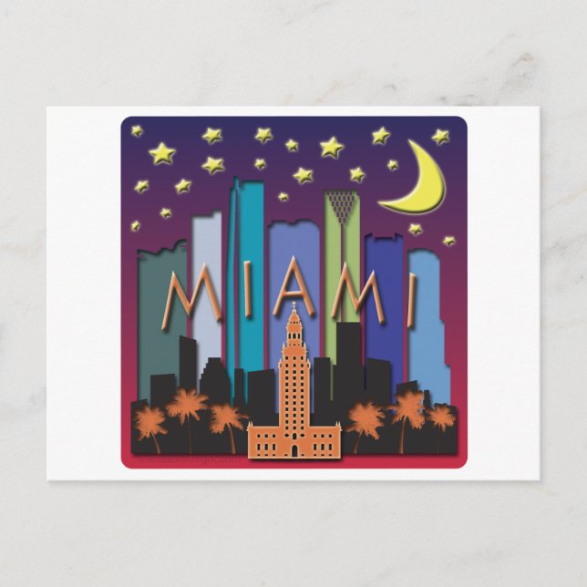 Postal Miami Skyline Mega Color (Anverso)