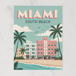 Postal Miami South Beach: El encanto vintage de la costa
