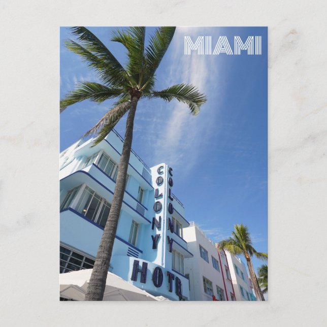 Postal Miami South Beach Florida Art Deco Travel (Anverso)