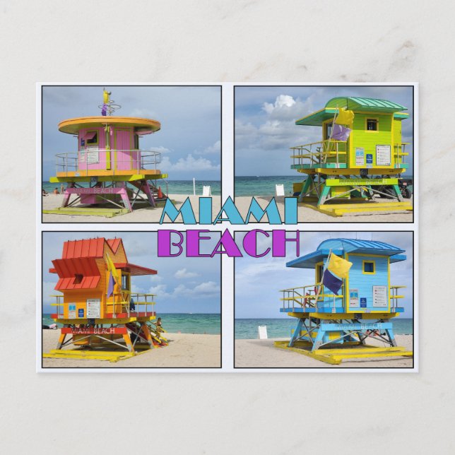 Postal Miami South Beach Lifeguard Towers (Anverso)