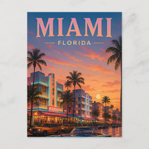 Postal MiaMí Viaje Lujo Tropical