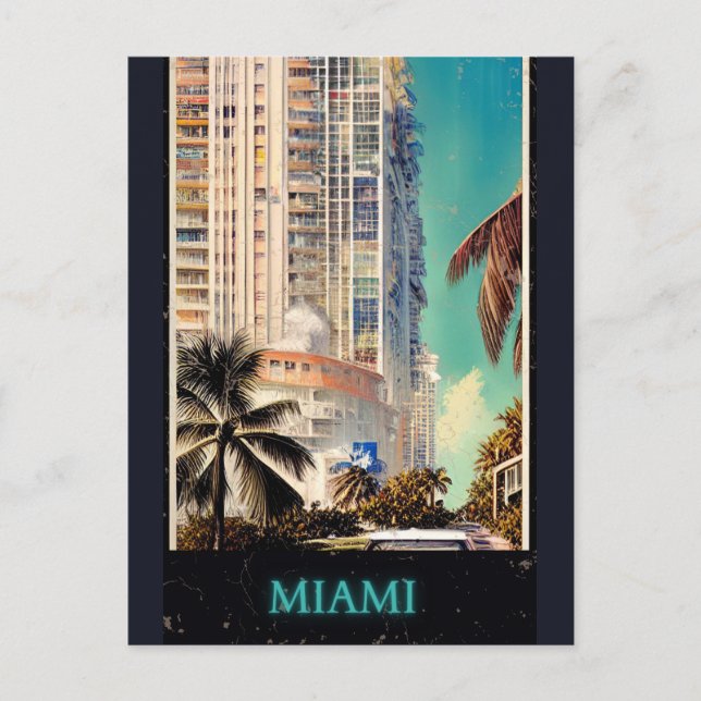 Postal Miami vintage poster  (Anverso)