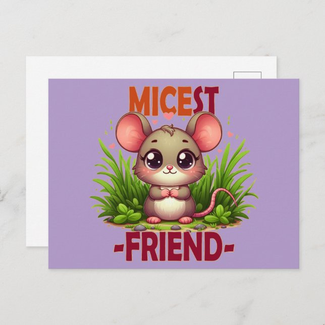 Postal Micest Friend divertido juego de palabras Cute beb (Anverso / Reverso)