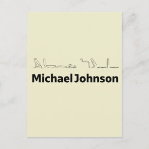 Postal Michael Johnson Traducido a Jeroglíficos