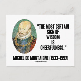 Postal Michel de Montaigne Rótulo De Sabiduría Alegría