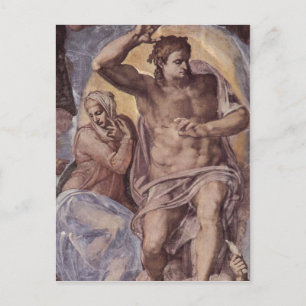 Postal Michelangelo Buonarroti Das J?ngste Gericht, Fresc