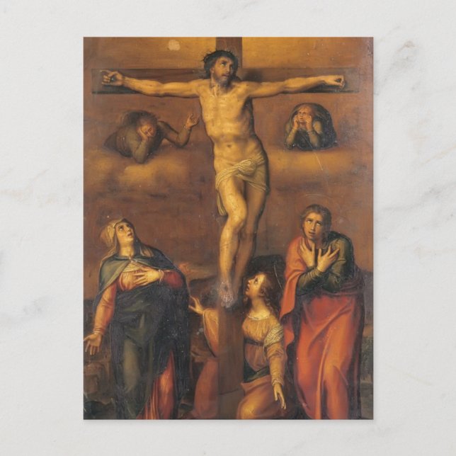 Postal Michelangelo- Crucifixión (Anverso)