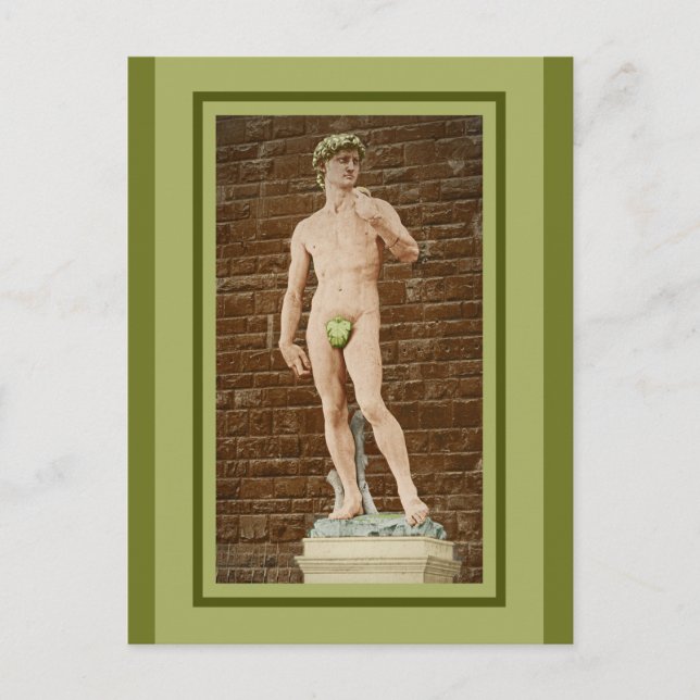 POSTAL MICHELANGELO DAVID CON FIG LEAF (Anverso)