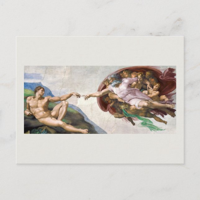 POSTAL : MICHELANGELO :LA CREACIÓN DE ADAM (Anverso)