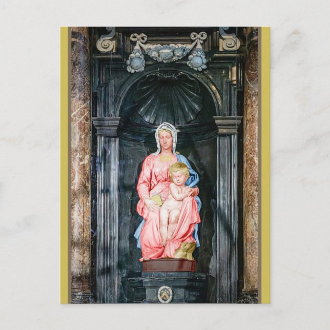 Postal Michelangelo Madonna de Brujas Postcard (Anverso)