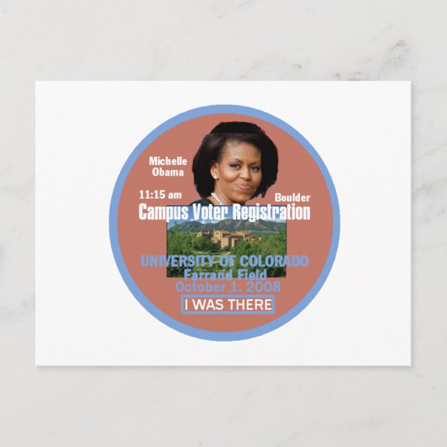 Postal Michelle Obama Boulder Postcard (Anverso)