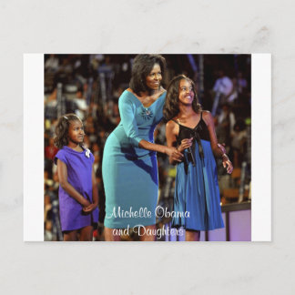Postal Michelle Obama e hijas