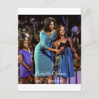 Postal Michelle Obama e hijas