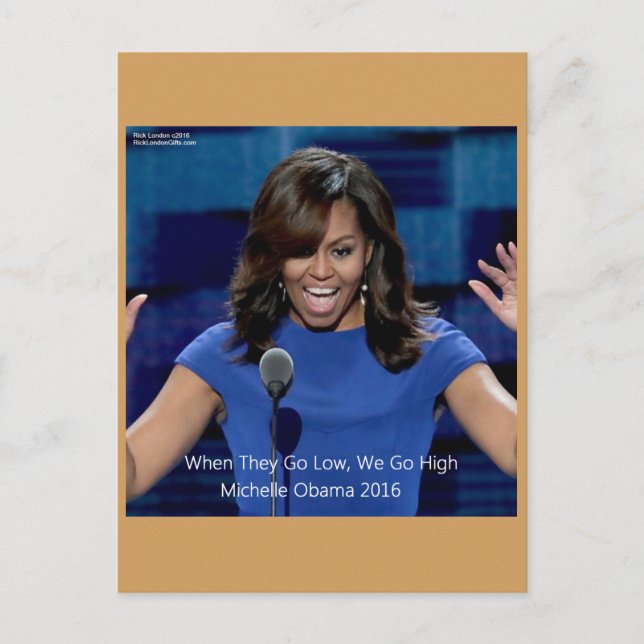 Postal Michelle Obama "Nos Elevamos" de Colección (Anverso)