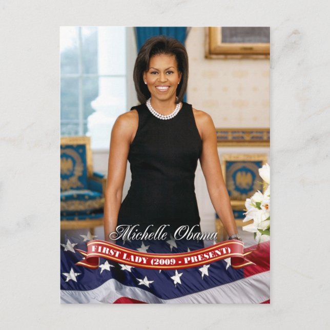 Postal Michelle Obama, Primera Dama de los Estados Unidos (Anverso)