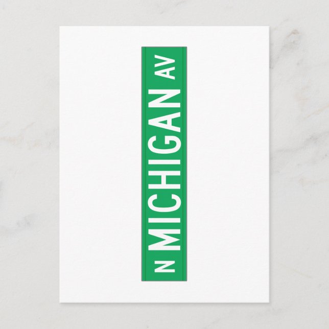 Postal Michigan Avenue, Chicago, IL Street Rótulo (Anverso)
