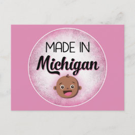 Postal Michigan Baby Funny Pink African American Black
