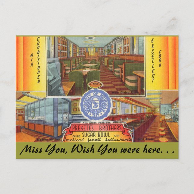 Postal Michigan, Bros de Prekete. Sugar Bowl (Anverso)