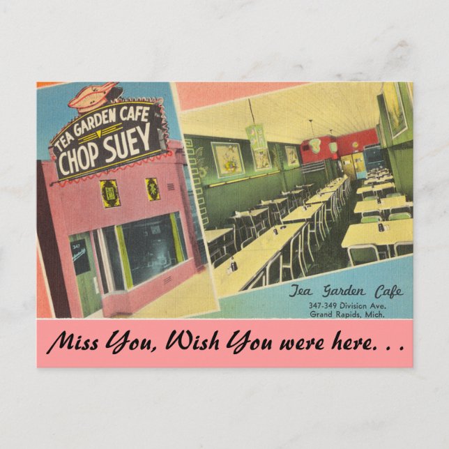 Postal Michigan, Café Tea Garden, Grand Rapids (Anverso)