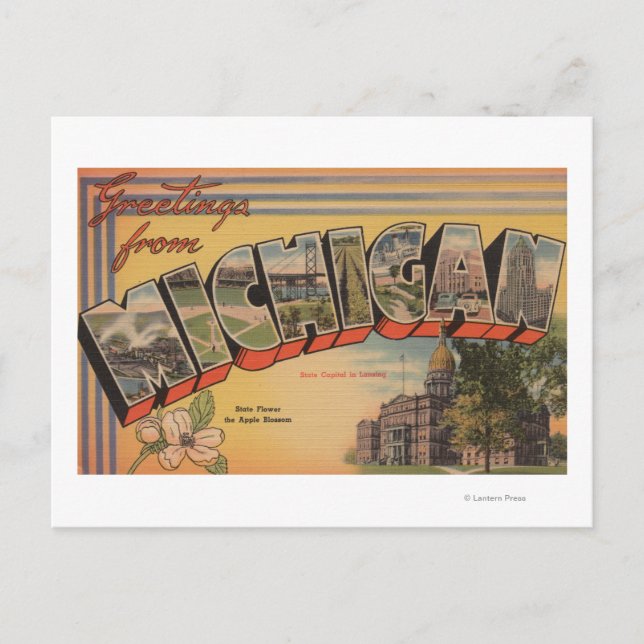 Postal Michigan (Capital estatal/Flor) (Anverso)