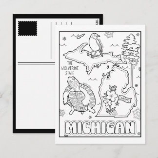 Postal michigan colorea mi collage