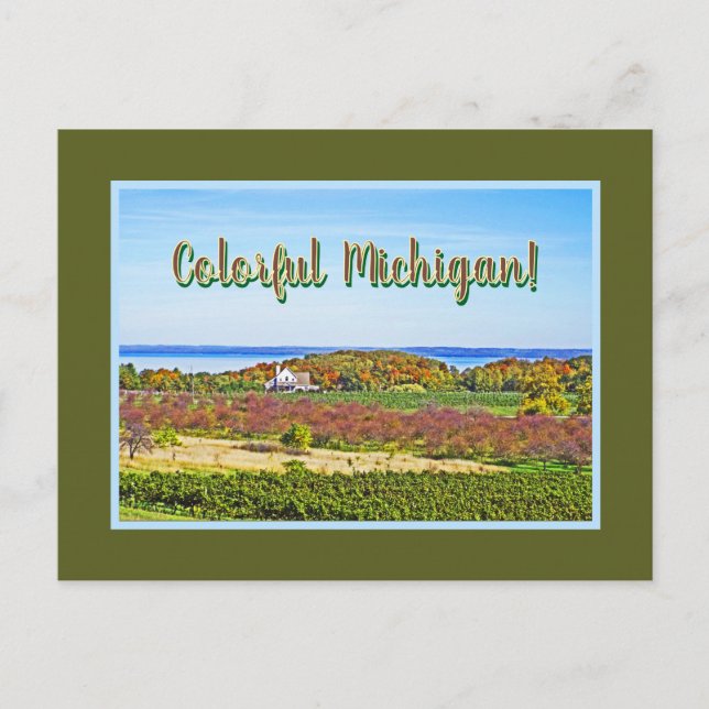 POSTAL MICHIGÁN COLORIDO (COLORES DE OTOÑO) (Anverso)