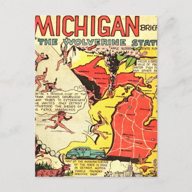 Postal Michigan, el estado Wolverine (Anverso)