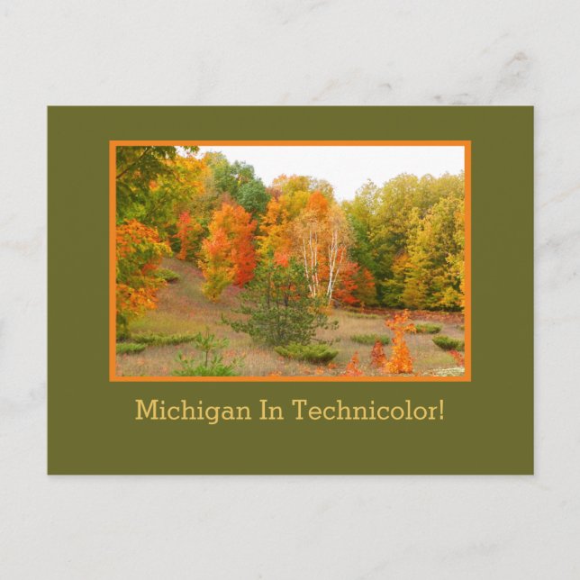 POSTAL MICHIGAN EN TECHNICOLOR!/OTOÑO LLEGA A MICHIGA (Anverso)