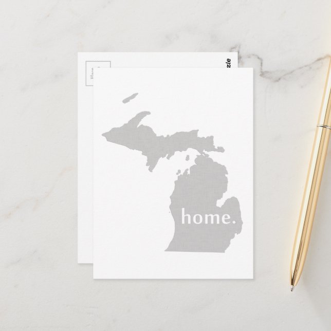Postal Michigan Home State Gray Michigander Yooper (Anverso/Reverso In Situ)