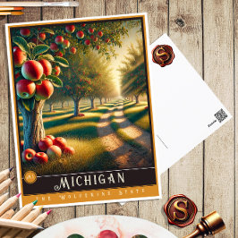 Postal Michigan | Postcarta estatal hiperrealista