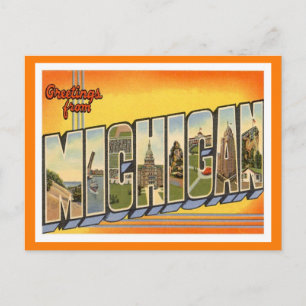 Postal Michigan Vintage Travel