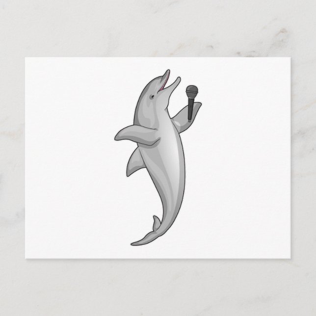 Postal Micrófono Cantante de Delfines (Anverso)