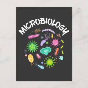 Postal Microscopio bacteriano científico de microbiología