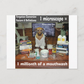 Postal Microscopio de conversiones olvidadas de perro de