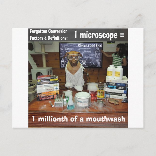 Postal Microscopio de conversiones olvidadas de perro de  (Anverso)