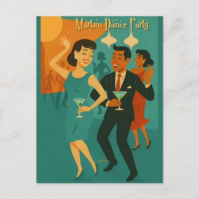 Postal Mid Century Martini Dance Party (Anverso)