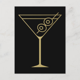 Postal Mid Century Modern Gold 2 Olive Martini