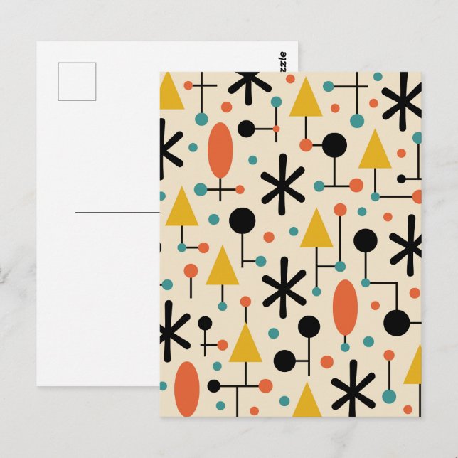 Postal Mid Century Modern Starburst Pattern (Anverso / Reverso)